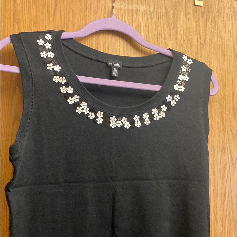 Rafaella Black Embellished Women's Top